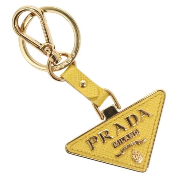 PRADA Key Holder Leather Yellow Auth - Picture 2 of 12